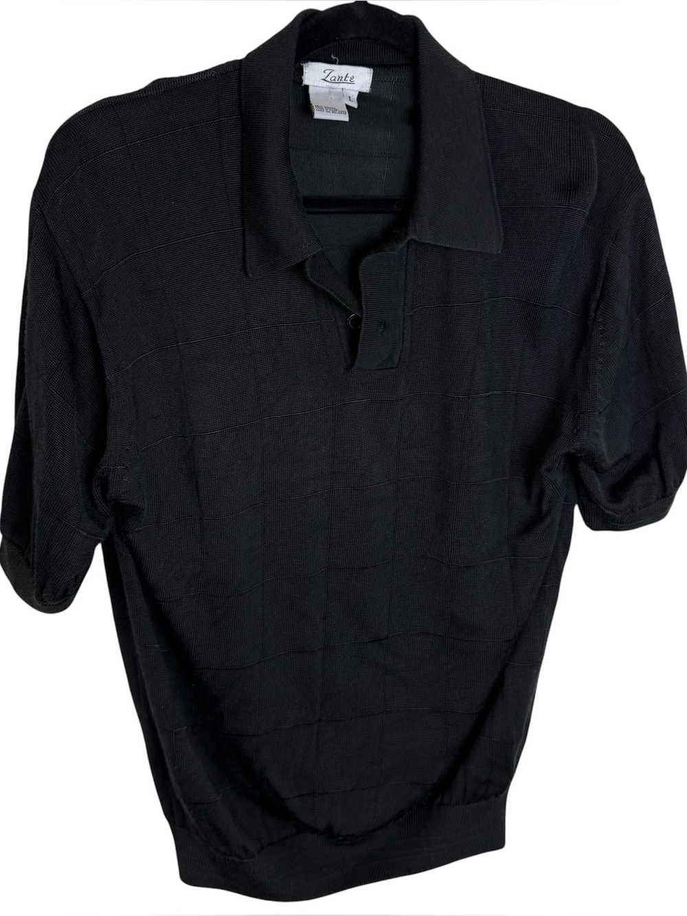Zante short sleeve black knit polo L